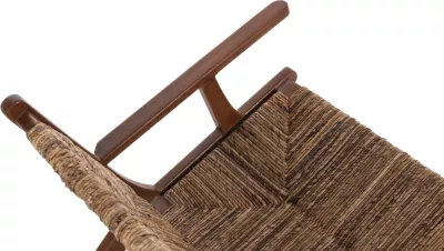 Divan për jashtë 2-vendësh, dru teak, litar banane, 120x76x68,5 cm