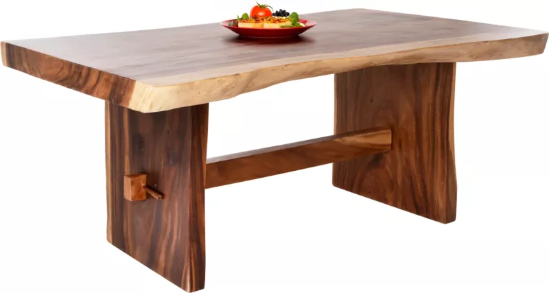 Tavolinë ngrënie ULYSES FH9888 dru suar i ngurtë natyral-9cm trashësi 160x90x78Hcm