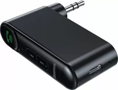 Transmetues/Marrës Bluetooth Baseus BSBA-02, Bluetooth 5.0, AUX MiniJack 3.5mm, handsfree me mikrofon, bateri 145 mAh, i zi