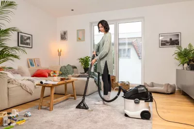 Pastrues tapeti Karcher SE 5 (1.081-230.0) 1000W 4L/4L me aksesorë, zi/bardhë