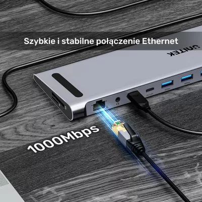 Switch KVM Unitek, 2x HDMI 4K, 1x DisplayPort, USB-C, PD 100W, hiri