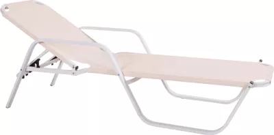 Shtrat profesional për plazh alumini, FH5484.03, i bardhë, 192x62x33 cm