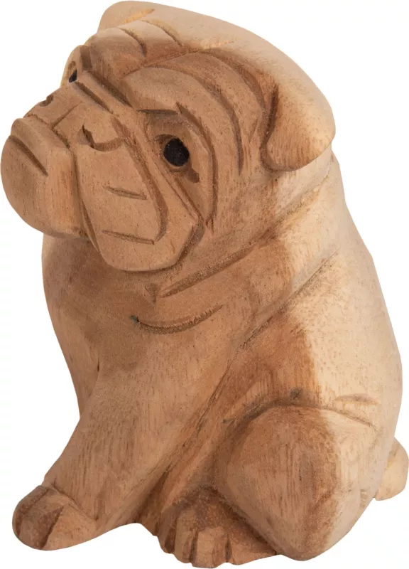 Dekor për dysheme DOZER FH7923 bulldog dru suar ngjyrë natyrale 9x8x12H cm