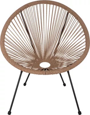 Karrige ACAPULCO lloj foleje, metal i zi & rattan natyral, FH5871.01, 70x73x79Hcm