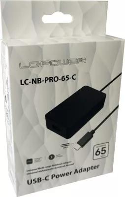 Adapter universal LC-Power LC-NB-PRO-65-C, 65W, USB-C, i zi