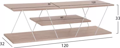 Mbajtëse TV TARS FH8922.14 melaminë sonoma e bardhë 120x32x33H cm