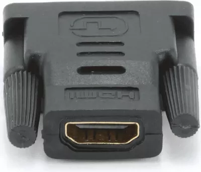 Adapter Gembird A-HDMI-DVI-2 HDMI në DVI-D (HDMI femër - DVI mashkull), gold-plated, Black