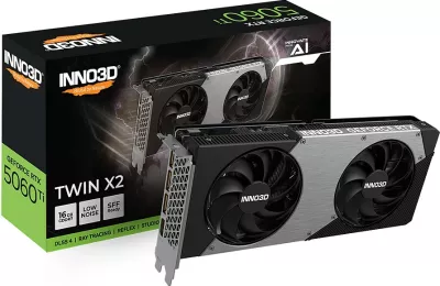 Kartelë grafike Inno3D RTX 5060 Ti Twin X2, 16GB GDDR7, e zezë