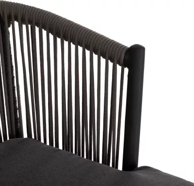 Karrige për bar, me skelet metalik dhe litar gri, FH5714.01, 53x42x101 cm