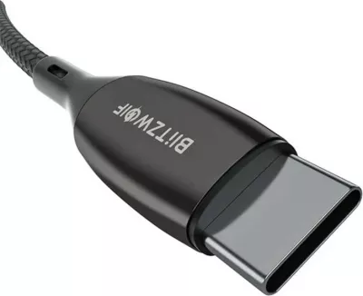 Kabllo USB-C në USB-C BlitzWolf BW-TC23, 1.8m, 100W, me ekran, e zezë