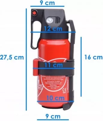 Aparat zjarrfikës me pluhur Gloria P1-GAM 1 kg, 8A 34B, për klasa A/B/C, i kuq, set me trekëndësh dhe jelek reflektues