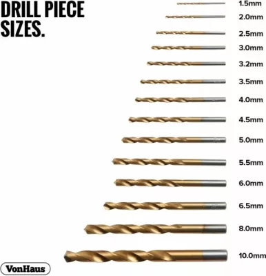 Set majash për shpim VONHAUS 15/257 99 copë 1.5–10 mm, portokalli