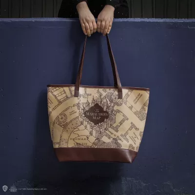 Çantë shopping Cinereplicas Marauder's Map 30×35×20 cm PVC, bezhë/kafe, me çantë të vogël