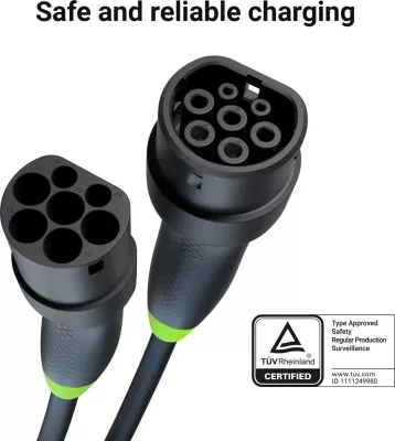 Kabëll karikimi për vetura elektrike Green Cell EVKABGC03, 5 m, i zi