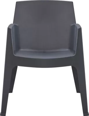 Karrige me mbështetëse krahësh prej polipropileni, ngjyrë gri, SLEEK FH6370.10, 57x56x82.5cm