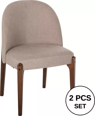 Karrige ngrënieje RAMMER FH9744.02 dru gome, ngjyrë arre, pëlhurë ecru, 57x55x86H cm., set prej 2 copë