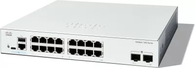Switch Cisco Catalyst 1300-16T-2G, 16 porta GE, 2x1GE SFP, i menaxhueshëm, metalik