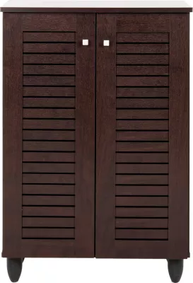 Dollap këpucësh PROLLY FH9608.01 melaminë ngjyrë wenge-2 dyer-4 rafte 60x34x88Hcm