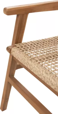 Karrige për ngrënie, BJORN FH9403.21, dru tik i fortë, litar, 56x56x83H cm