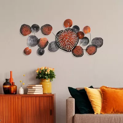 Aksesor dekorativ metalik për mur, Wallity Nenuharps 2, shumëngjyrësh, 125x62x4cm