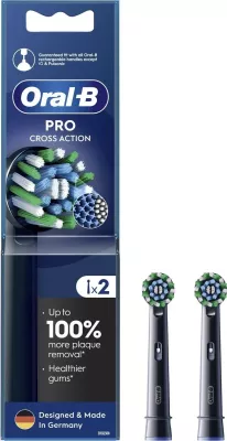 Koka e furçës Oral-B EB50 CrossAction, e zezë, 2 copë