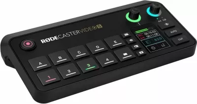Konsolë prodhimi video/audio Rode RØDECaster Video S, 4 burime video, 2x XLR, e zezë, me adapter dhe kabllo USB-C