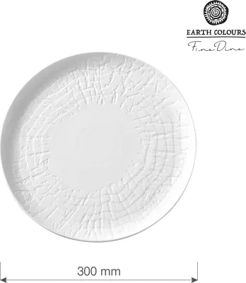 Pjatë e sheshtë Fine Dine Nordic Ø300 mm porcelan e përforcuar, e bardhë, set 3 copë