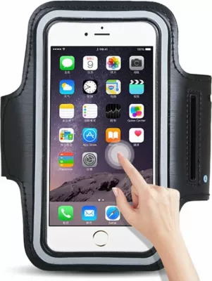 Bandë krahu për vrapim Hurtel për celular deri 6", e zezë