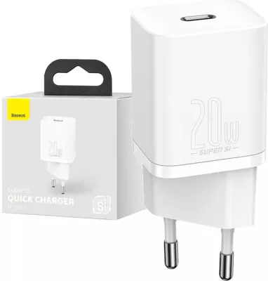 Karikues i shpejtë Baseus Super Si Quick Charger 1C, 20W, USB-C, Bardhë