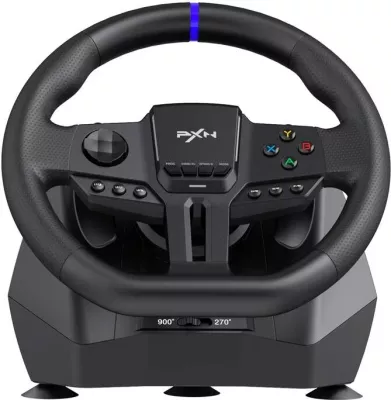 Timon gaming PXN V900 Gen2 me pedale, për PC/PS3/PS4/XBOX ONE/SWITCH, i zi