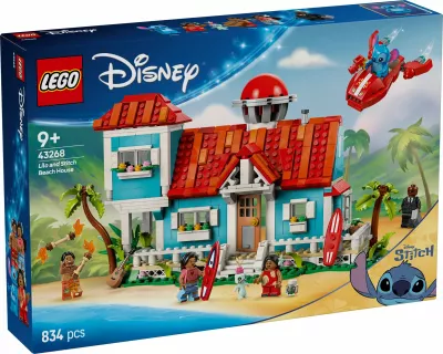 Set ndërtimi LEGO Lilo dhe Stitch Beach House, 834 copë, plastikë, shumëngjyrësh