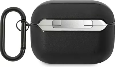 Mbështjellës Mercedes AMG Leather Big Logo për AirPods Pro, i zi