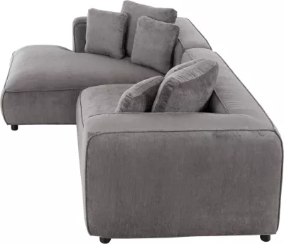 Divan qoshe i majtë, 3-vendësh, GRACE, FH3280.03L, ngjyrë gri, 252x105-160x70-90H cm