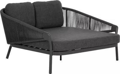Daybed dopio XANTION, alumin i zi, litar, material OLEFIN, 157x147x88cm