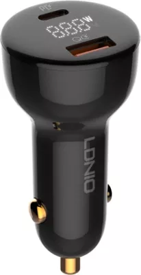 Karikues për veturë LDNIO C101 100W 2 porte USB-A/USB-C, i zi