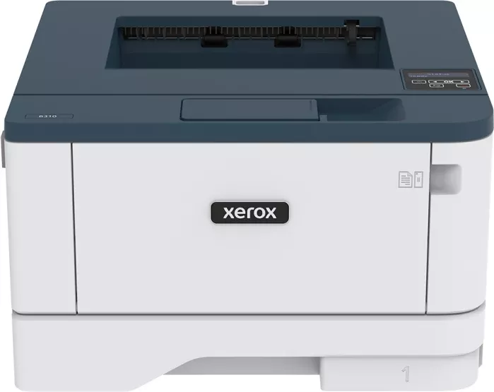 Printer lazer bardhë e zi Xerox B310DNI A4 40 faqe/min, USB/LAN/Wi‑Fi, duplex, bardhë/blu e errët, me toner 1500 faqe