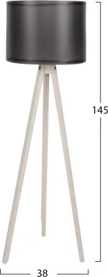 Llambë dyshemeje në ngjyrë krem dhe të zezë, FH7272.17, Φ38x145 cm