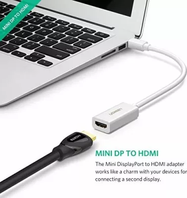 Adapter Ugreen 10460 Mini DisplayPort në HDMI 1080p, i bardhë