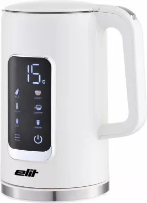 Ibrik elektrik Elit COOLTOUCH 1.7WH, 1.7L 2200W me ekran touch, i bardhë