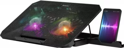 Ftohës laptopi, Defender, NS-510, 15.6", 2x ventilator 14 cm, 2x USB, RGB, i zi