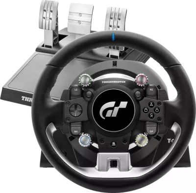 Volan garash Thrustmaster T-GT II, Force Feedback, për PS5/PS4/PC, set me 3 pedale, i zi