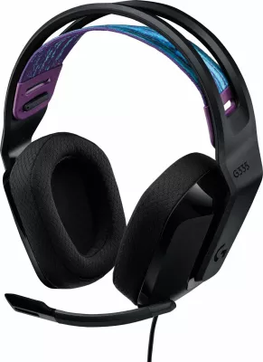 Kufje gaming Logitech G335 (981-000978), me kabllo 3.5mm, mikrofon, 40mm, të zeza
