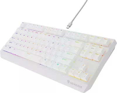 Tastierë mekanike GENESIS Thor 230 TKL, QWERTY, US English, RGB, e bardhë