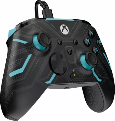 Kontrollor me kabllo PDP REMATCH për Xbox, USB-C 2.4 m, Titan Steel Glow in the Dark