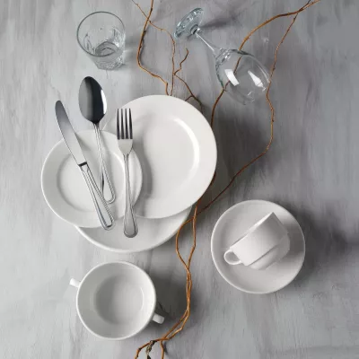 Çajnik Fine Dine Crema 500 ml, porcelan i vitrifikuar, krem, set 6 copë