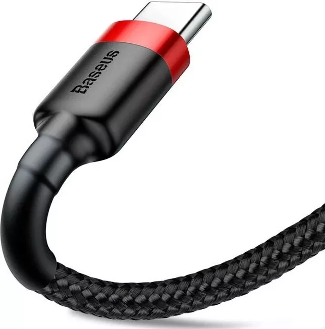 Kabeli USB Baseus Cafule, 2 m, USB A në USB C, Zi dhe Kuq