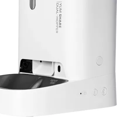 Shpërndarës ushqimi i mençur PetKit Yumshare Dual Hopper, 5L, me kamerë, i bardhë