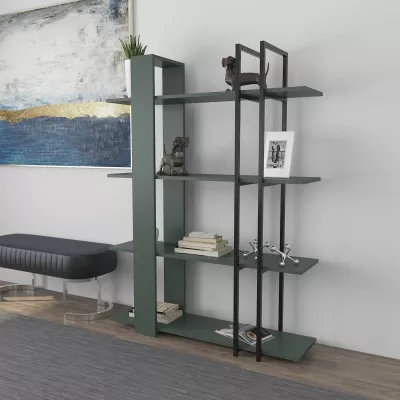 Raft librash Skye Decor, ngjyrë e gjelbër dhe e zezë