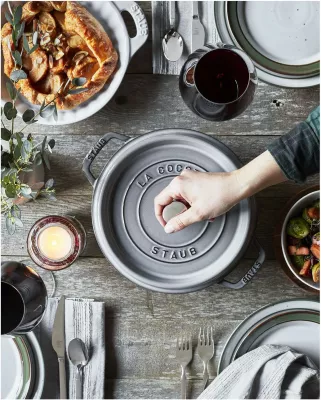 Enë pjekje Staub Cocotte 24cm 3.8L, gize, gri