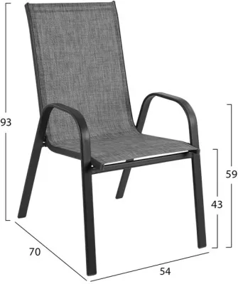 Set kopshti tavolinë & karrige FH5201.01, 5 pjesë, hiri